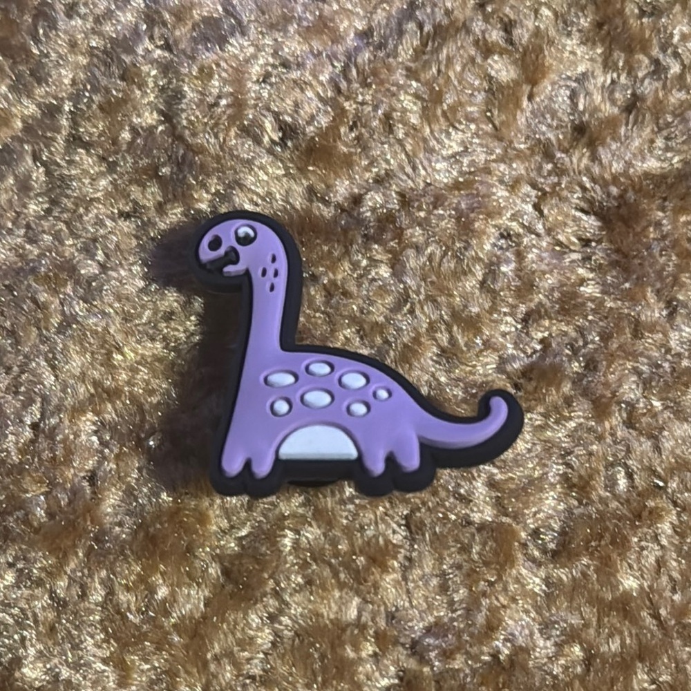 Kids Purple Dinosaur Jibbitz Shoe Charm Accessory For Crocs & Shoes New 5/$15